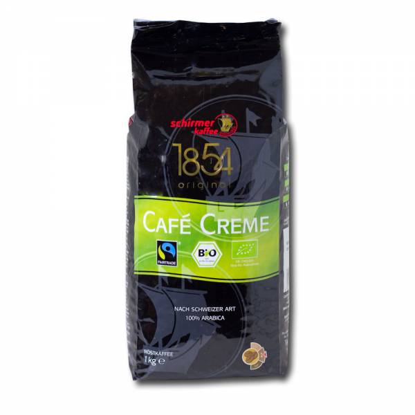 Schirmer Bio Fairtrade Cafe Creme, 8 x 1 kg, ganze Bohne