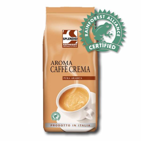Splendid Cafe Crema 100% nachhaltiger Kaffee 8 x 1kg, ganze Bohne